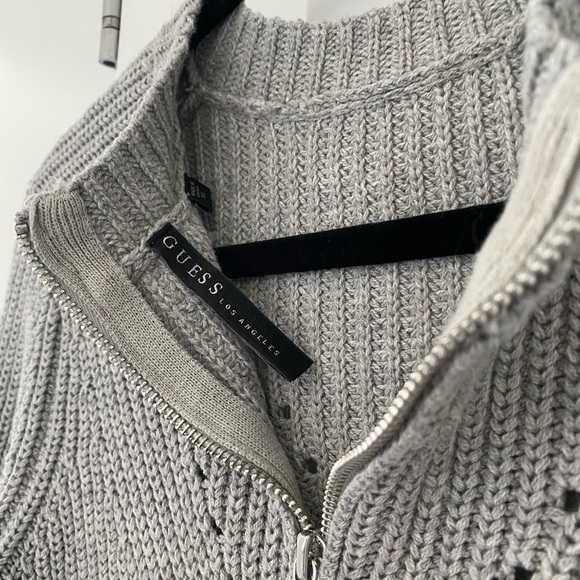 GUESS Gray knit sweater with back zipper - Picture 4 of 5